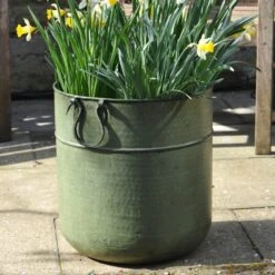 Verdigris Tall Metal Planter 9 Verdigris Tall Metal Planter -Plants Shop pr2000016192 card5 lg