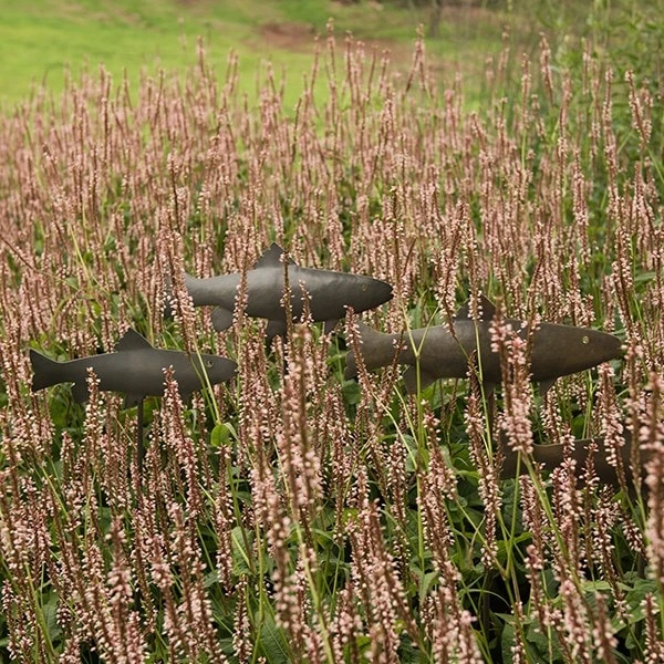 Antique Pewter Metal Trout Stake 2 Antique Pewter Metal Trout Stake - Image 2