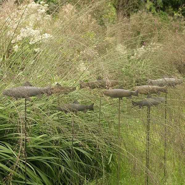 Antique Pewter Metal Trout Stake 3 Antique Pewter Metal Trout Stake - Image 3