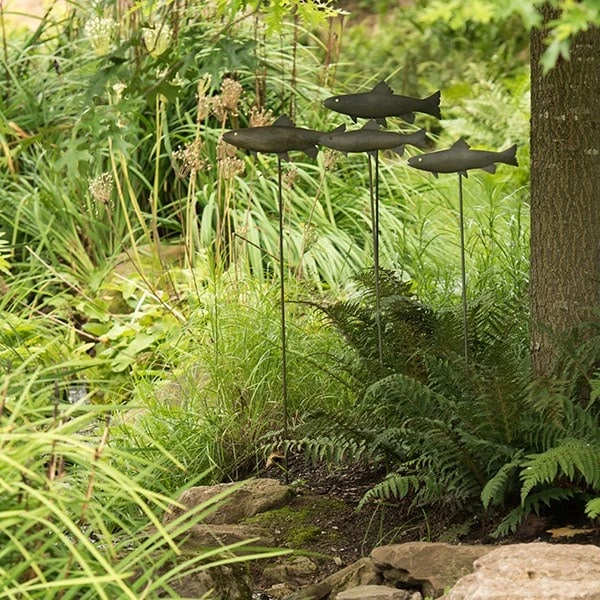 Antique Pewter Metal Trout Stake 8 Antique Pewter Metal Trout Stake - Image 8