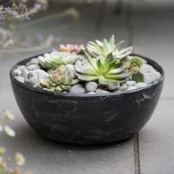 Rough Cast Aluminium Bowl - Charcoal Black -Plants Shop pr2000028887 card7 lg