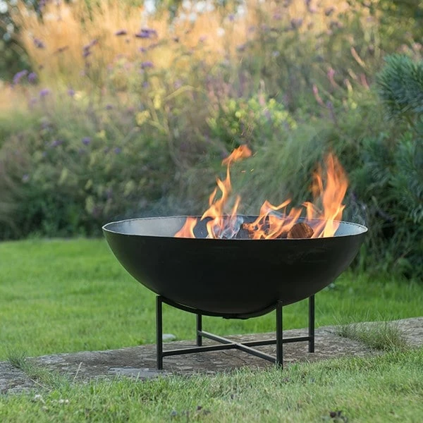 Iron Fire Pit Bowl With Cross Base 2 Iron Fire Pit Bowl With Cross Base - Image 2
