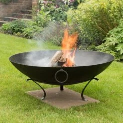 New Release 16 Iron Disc Fire Pit Bowl With Tripod Base