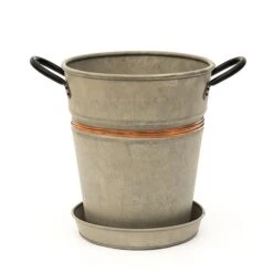 Planter With Copper Belt And Tray 6 Planter With Copper Belt And Tray -Plants Shop pr2000031454 card2 lg