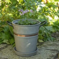 Planter With Copper Belt And Tray 8 Planter With Copper Belt And Tray -Plants Shop pr2000031454 card4 lg