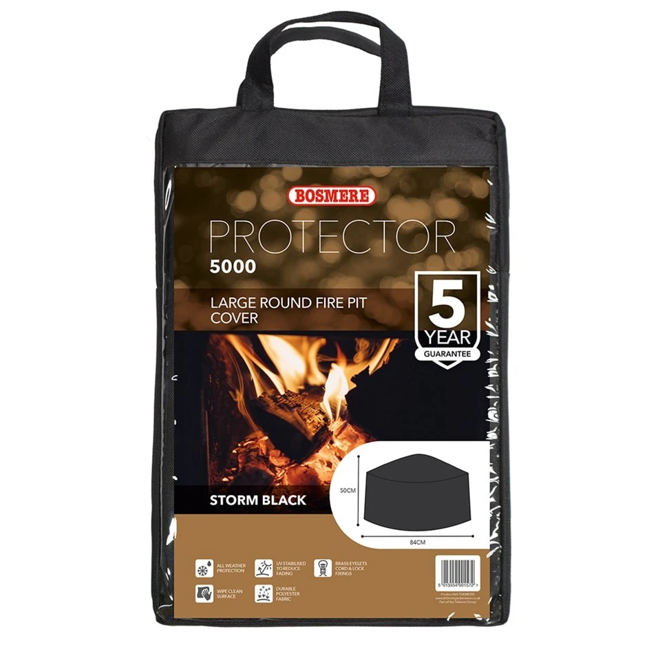 Large Round Fire Pit Cover - Black 1 Large Round Fire Pit Cover - Black