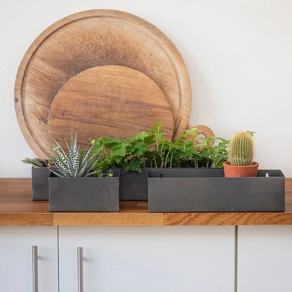 Zinc Wall Planters - Set Of 3 3 Zinc Wall Planters - Set Of 3 - Image 3