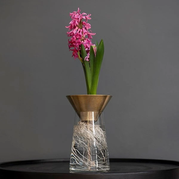 Brass Cone Hyacinth Vase 2 Brass Cone Hyacinth Vase - Image 2
