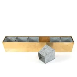 Brass Windowsill Tray With 6 Grow Pods -Plants Shop pr2000037506 card4 lg