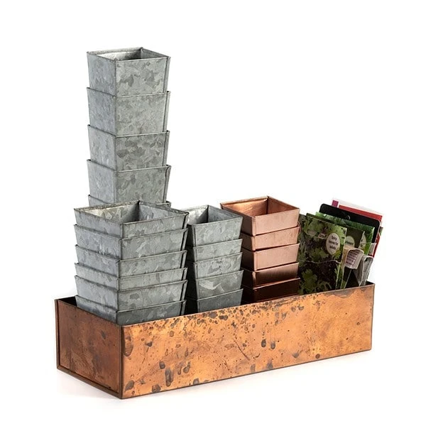 Tall Galvanised Root Trainer Pots - Set Of 6 4 Tall Galvanised Root Trainer Pots - Set Of 6 - Image 4