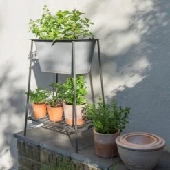 Trough On Stand With Shelf - Short 10 Trough On Stand With Shelf - Short -Plants Shop pr2000037548 card4 lg