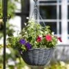 Slate Faux Rattan Hanging Basket