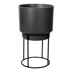 Matt Black Planter With Stand 7 Matt Black Planter With Stand -Plants Shop pr2000038250 card4 lg