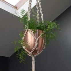 Macrame Hanger With Brushed Copper Pot 7 Macrame Hanger With Brushed Copper Pot -Plants Shop pr2000038572 card3 lg