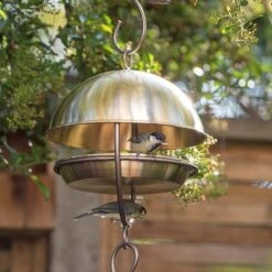 Brushed Brass Hanging Bird Feeding Dome -Plants Shop pr2000040684 card4 lg