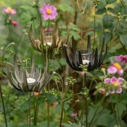 Flower Stake Tealight Holder - Antique Brass -Plants Shop pr2000040770 card7 lg