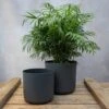 Straight Edged Plant Pot - Black