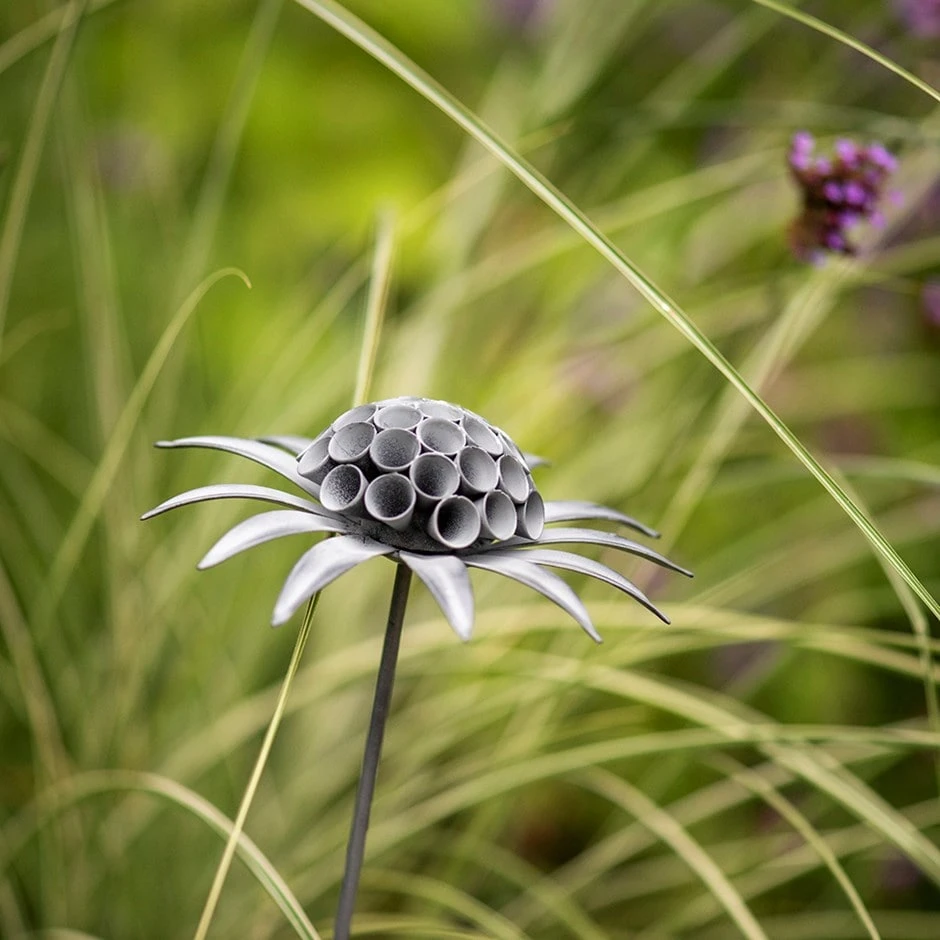 Scabiosa 'deadhead' Stake - Aged Zinc 1 Scabiosa 'deadhead' Stake - Aged Zinc