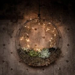 Metal Wreath Of Gold With LEDs 5 Metal Wreath Of Gold With LEDs -Plants Shop pr2000046087 card3 lg