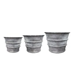 Greystoke Ribbed Planter - Aged Zinc 13 Greystoke Ribbed Planter - Aged Zinc -Plants Shop pr2000046295 card4 lg