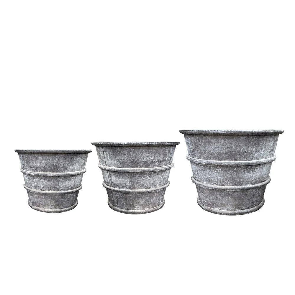 Greystoke Ribbed Planter - Aged Zinc 4 Greystoke Ribbed Planter - Aged Zinc - Image 4