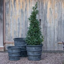 Greystoke Ribbed Planter - Aged Zinc 15 Greystoke Ribbed Planter - Aged Zinc -Plants Shop pr2000046295 card6 lg