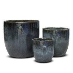 Glazed Ceramic Pot - Misty Black 9 Glazed Ceramic Pot - Misty Black -Plants Shop pr2000046301 card4 lg