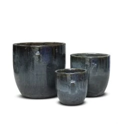 Glazed Ceramic Pot - Misty Black 11 Glazed Ceramic Pot - Misty Black -Plants Shop pr2000046301 card6 lg