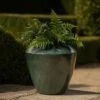 Glazed Terracotta Feature Pot - Moss Green
