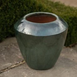 Glazed Terracotta Feature Pot - Moss Green 9 Glazed Terracotta Feature Pot - Moss Green -Plants Shop pr2000046302 card4 lg