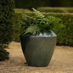 Glazed Terracotta Feature Pot - Moss Green 11 Glazed Terracotta Feature Pot - Moss Green -Plants Shop pr2000046302 card6 lg