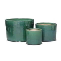 Glazed Ceramic Cylinder Crackle Green 10 Glazed Ceramic Cylinder Crackle Green -Plants Shop pr2000046309 card5 lg