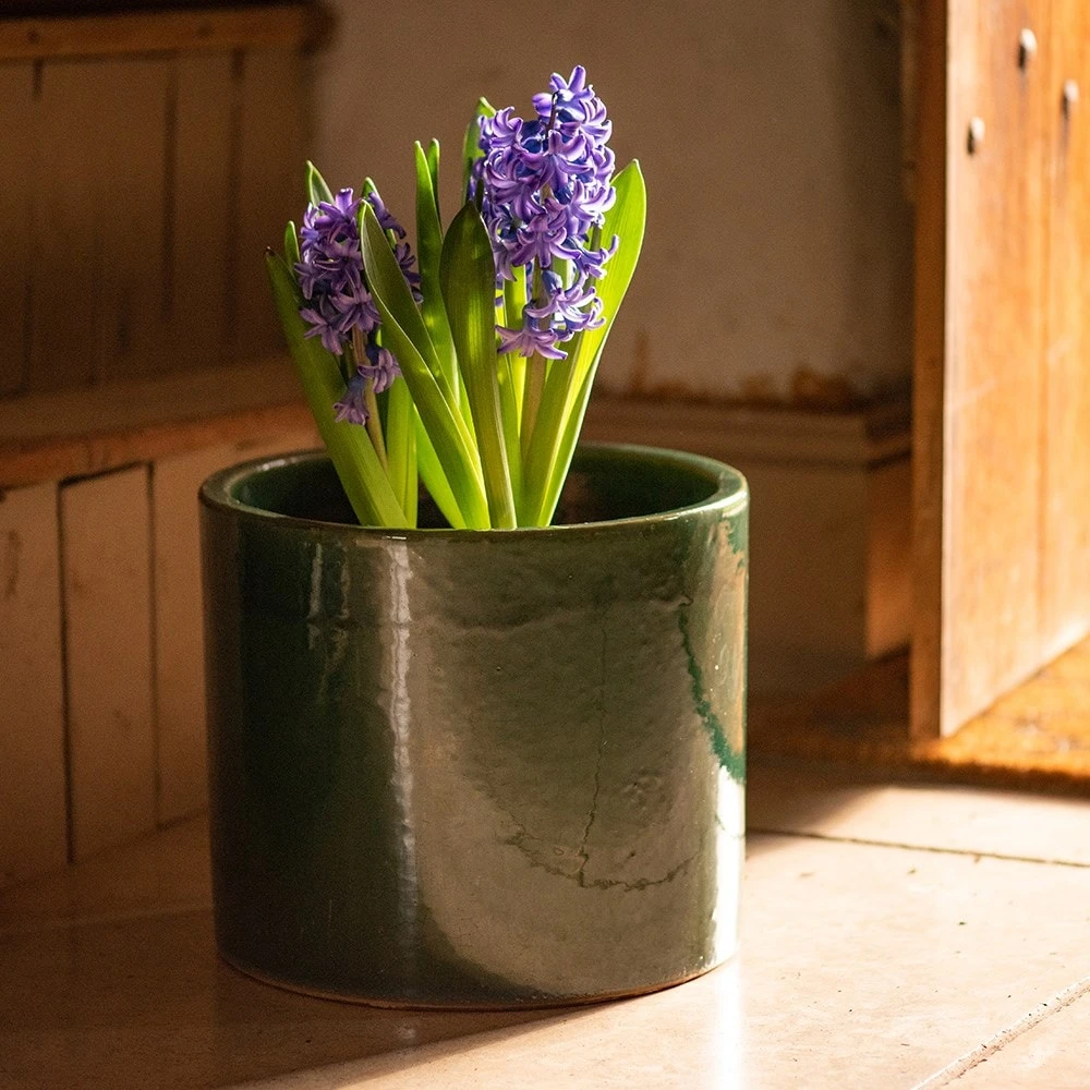 Glazed Ceramic Cylinder Crackle Green 6 Glazed Ceramic Cylinder Crackle Green - Image 6