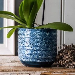 Reactive Glaze Plant Pot - Blue 5 Reactive Glaze Plant Pot - Blue -Plants Shop pr2000047907 card3 lg