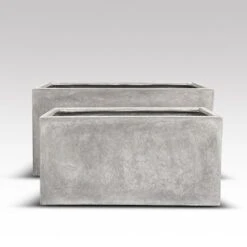 Rectangular Terrace Planter - Weathered Cement 8 Rectangular Terrace Planter - Weathered Cement -Plants Shop pr2000048710 card3 lg