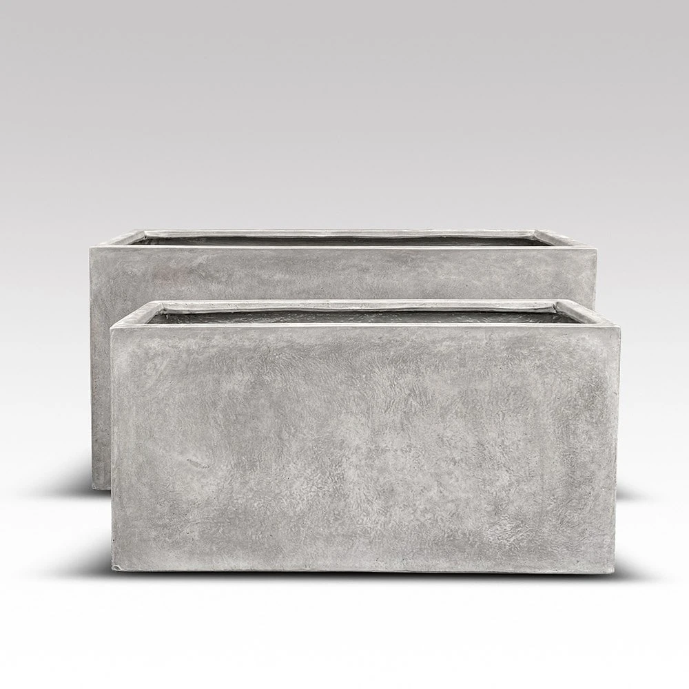 Rectangular Terrace Planter - Weathered Cement 3 Rectangular Terrace Planter - Weathered Cement - Image 3