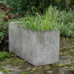 Rectangular Terrace Planter - Weathered Cement 9 Rectangular Terrace Planter - Weathered Cement -Plants Shop pr2000048710 card4 lg