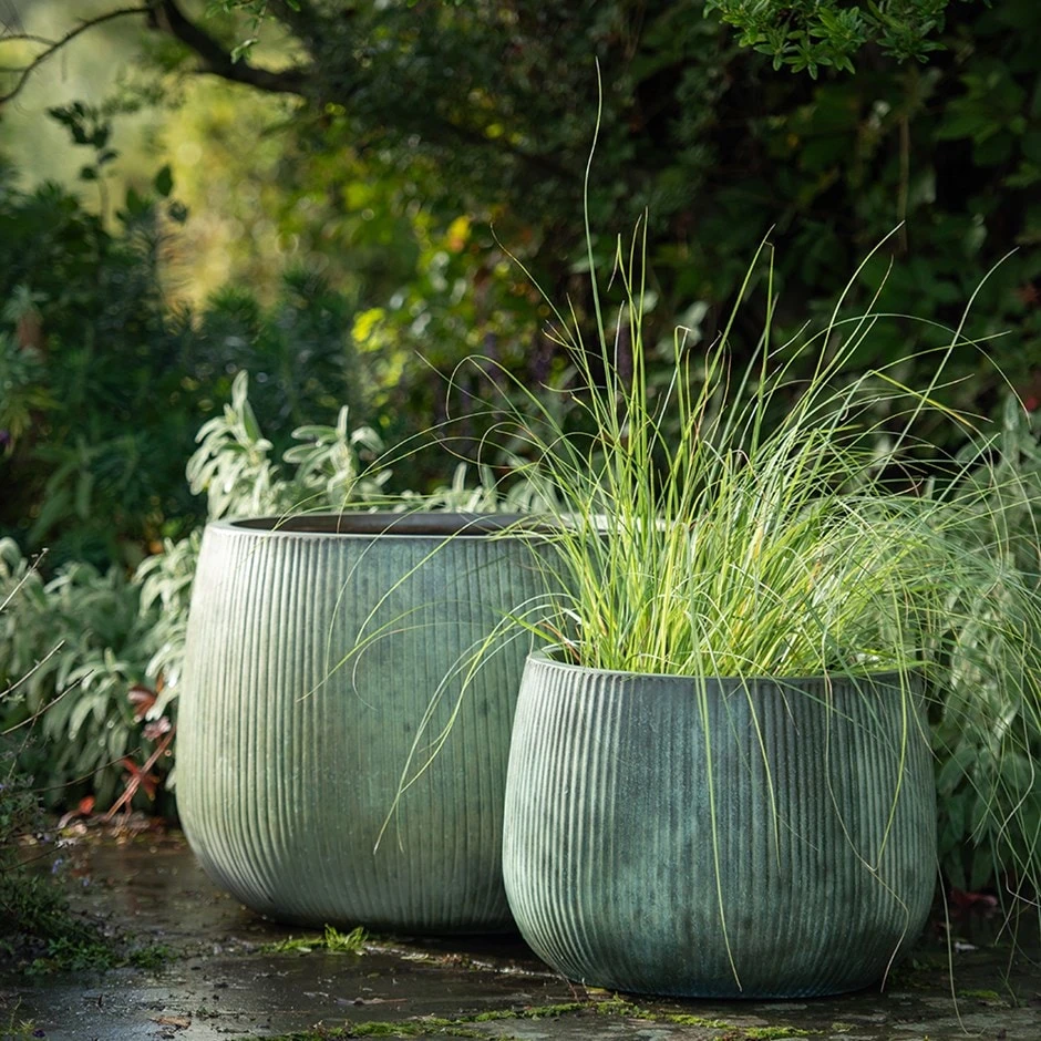 Ripple Bowl Planter - Verdigris 1 Ripple Bowl Planter - Verdigris