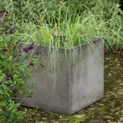 Square Terrace Planter - Weathered Cement