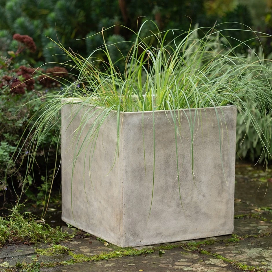 Square Terrace Planter - Weathered Cream 1 Square Terrace Planter - Weathered Cream