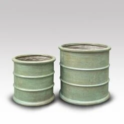 Greenwich Barrel Planter - Verdigris 14 Greenwich Barrel Planter - Verdigris -Plants Shop pr2000048731 card5 lg