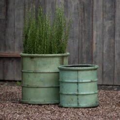 Greenwich Barrel Planter - Verdigris 18 Greenwich Barrel Planter - Verdigris -Plants Shop pr2000048731 card9 lg